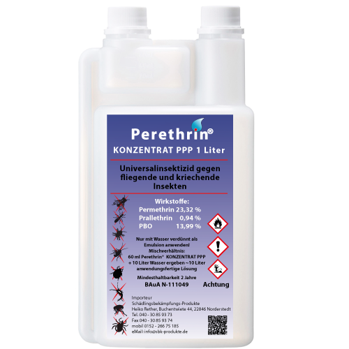 perethrin-konzentrat_1L-dosierflasche_vorderseite_500x500 | Perethrin – professionelle Lösung zur Insektenbekämpfung Perethrin Konzentrat PPP 1 L Dosierflasche Vorderseite